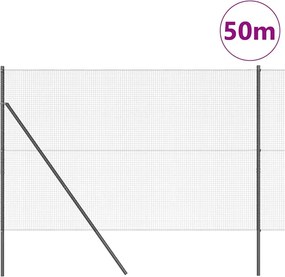 vidaXL Στύλος Περιφράξεων Γκρι 50 x 1,4 μ (19 x 19 mm πλέγμα)