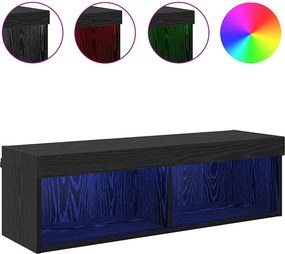 vidaXL Ντουλάπι Τηλεόρασης Τοίχου 100 x 30 x 30 cm Μαύρη Οξυά