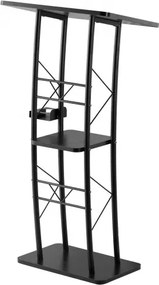 VEVOR Podium Stand 47 in Curved Metal Lectern Storage Shelf Classroom Wedding