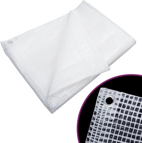 vidaXL Μουσαμάς με Ύφανση Leno Λευκός 8x12 μ. 140 γρ./μ²