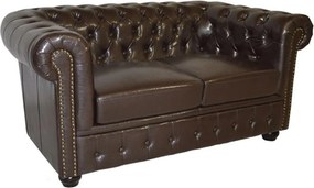 ΚΑΝΑΠΕΣ 2ΘΕΣΙΟΣ T.CHESTERFIELD HM3010.01 ΤΕΧΝΟΔΕΡΜΑ ΣΚΟΥΡΟ ΚΑΦΕ 155x90x73 εκ.