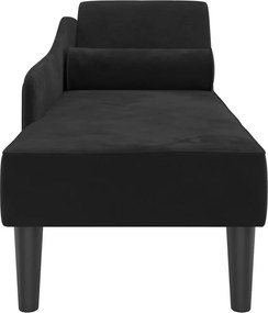 vidaXL Ανάκλιντρο Μαύρο Υφασμάτινο με Βελούδινο