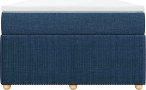 vidaXL Κρεβάτι Boxspring με Στρώμα Μπλε 120x190 εκ. Υφασμάτινο