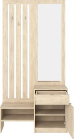 Έπιπλο εισόδου με καθρέπτη Citra pakoworld sonoma 100x34.3x199.5εκ
