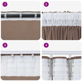 vidaXL Κουρτίνα με κουρτίνες 2 pcs Καπουτσίνο 175 x 140 εκ. Βελούδο