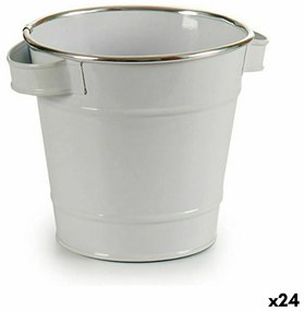 Γλάστρα Ibergarden Λευκό Ασημί Ψευδάργυρος Κύβος 19,5 x 14,5 x 16,5 cm (24 Μονάδες)