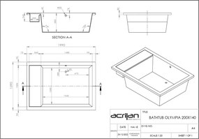 Acrilan Olympia - Ακρυλική Μπανιέρα 200x140 εκ - Maxxcoat