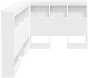 vidaXL Κεφαλάρι Αποθήκης με ράφι Λευκό 100 cm Επεξεργασμένο ξύλο