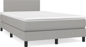 vidaXL Κρεβάτι Boxspring με Στρώμα &amp; LED Αν.Γκρι 120x190εκ. Υφασμάτινο