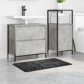vidaXL Πατάκι Μπάνιου Ορθογώνιο Σκούρο Γκρι 50x80 εκ. Πολυπροπυλένιο Αντιολισθητικό