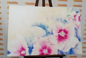 Εικόνα ακουαρέλα εικονογράφηση ροζ λουλούδια - 90x60