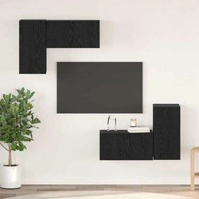 vidaXL ΣΕΤ ΕΠΙΠΛΟΥ ΤΗΛΕΟΡΑΣΗΣ με ράφι 4 pcs Μαύρη Δρυς 60 x 30 x 30 cm