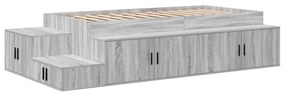 vidaXL Κρεβάτι Αποθήκευσης Γκρι Sonoma 90x200 εκ.