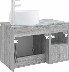 vidaXL Σετ Επίπλων Μπάνιου 2 τμχ. Γκρι Sonoma Επεξεργασμένο Ξύλο