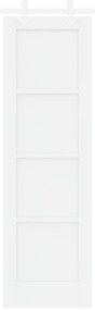vidaXL Συρόμενη Πόρτα  με Σετ Αξεσουάρ Λευκή 61x198.5 εκ. Στέρεου Ξύλου Πεύκου