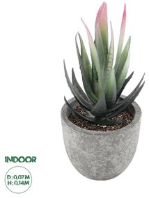 GloboStar® Artificial Garden SUCCULENT ALOE 21008 Διακοσμητικό Φυτό Παχύφυτο Αλόη Υ14cm