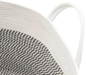 vidaXL Καλάθι Αποθήκευσης Γκρι και Λευκό Ø38 x 46 εκ. Βαμβακερό