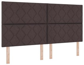 vidaXL Κρεβάτι με ελατήρια Σκούρο καφέ Σκούρο καφέ 180 x 200 cm ύφασμα