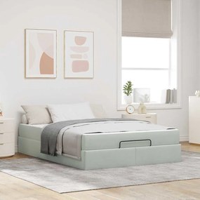 vidaXL Σκελετός Κρεβατιού Άλλο Ανοιχτό γκρι 160 x 200 cm Βελούδο