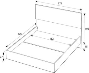 Κρεβάτι Oryana Megapap χρώμα λευκό 160x200εκ.