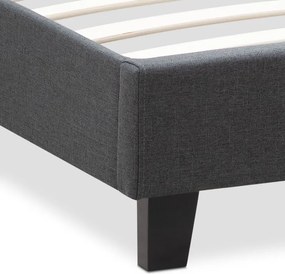 Κρεβάτι Flat Megapap υφασμάτινο χρώμα ανθρακί 140x190εκ.