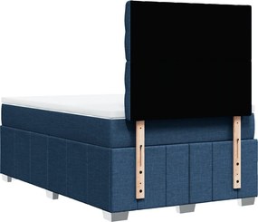 vidaXL Κρεβάτι Boxspring με Στρώμα Μπλε 120x200 εκ. Υφασμάτινο