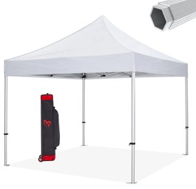 GAZEBO MATTHEW-AL  ΠΤΥΣΣΟΜ.-ΣΚΕΛΕΤΟΣ ΑΛΟΥΜ.ΑΣΗΜΙ-ΛΕΥΚΟ ΥΦΑΣΜΑ 3x3x3,43Yμ