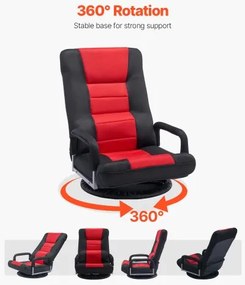 VEVOR 360° Swivel Floor Gaming Chair Folding Floor Chair with Armrest Adjustable