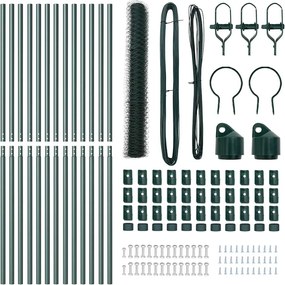 vidaXL Στύλος Περιφράξεων Πράσινο 25 x 1 μ (36 mm πλέγμα) Ατσάλι