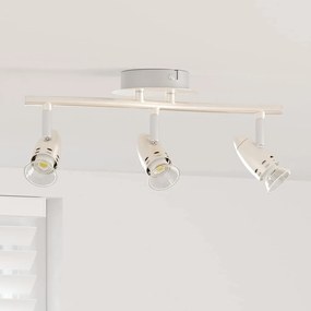vidaXL Οροφάκι Προβολέας 3 Κατευθύνσεων Ρυθμιζόμενο Ματ Νίκελ GU10