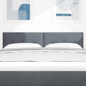 vidaXL Κεφαλάρι Επιτοίχιο με κεφαλάρι Σκούρο γκρι 144 cm Βελούδο