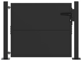 vidaXL Πύλη Κήπου Μαύρο 100 x 100 cm Ατσάλι με Επικάλυψη Πούδρας