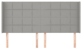 vidaXL Κεφαλάρι με Πτερύγια Ανοιχτό Γκρι 183x16x118/128 εκ. Υφασμάτινο