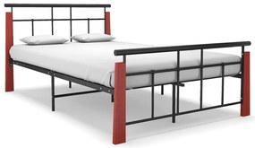 vidaXL Πλαίσιο Κρεβατιού 120 x 200 εκ. Μέταλλο/Μασίφ Ξύλο Δρυός