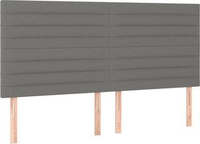 vidaXL Κρεβάτι Boxspring με Στρώμα Σκούρο Γκρι 180x200 εκ Υφασμάτιν