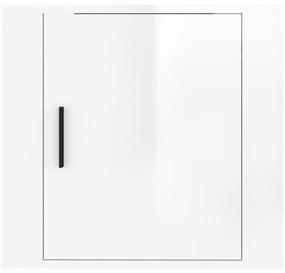 vidaXL Κομοδίνο Επιτοίχιο Γυαλιστερό Λευκό 50x30x47 εκ.