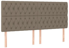 vidaXL Κρεβάτι Boxspring με Στρώμα Taupe 180x200 εκ. Υφασμάτινο