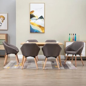 vidaXL Καρέκλες Τραπεζαρίας 6 τεμ. Χρώμα Taupe Υφασμάτινες