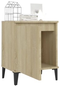 vidaXL Κομοδίνα Sonoma Δρυς 40 x 30 x 50 εκ. με Μεταλλικά Πόδια