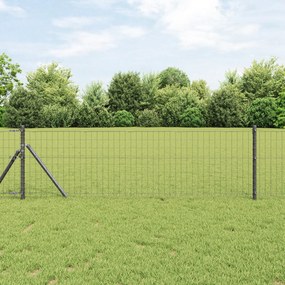 vidaXL Euro Fence με 13 Πόσους 0.4x50 m Γαλβανισμένος χάλυβας Γκρι