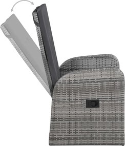 vidaXL Σετ Τραπεζαρίας Κήπου 5 Τεμαχίων Γκρι