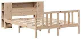 vidaXL Κρεβάτι Βιβλιοθήκη Χωρίς Στρώμα 120x200 εκ Μασίφ Ξύλο Πεύκο