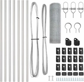 vidaXL Στύλος Περιφράξεων Ασημί 10 x 0,4 μ (13 mm πλέγμα) Ατσάλι