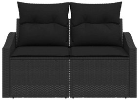 vidaXL Καναπές Κήπου με μαξιλάρι Μαύρο 123 x 62 x 69εκ συνθετικό ρατάν