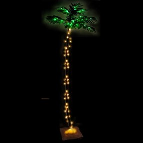vidaXL Δέντρο Φοίνικας με 136 LED Θερμό Λευκό 220 εκ.