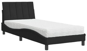 vidaXL Κρεβάτι με Στρώμα Μαύρο 90x190 εκ. Βελούδινο
