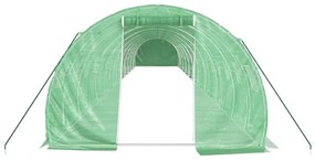 Θερμοκήπιο Πράσινο 60 μ² 20 x 3 x 2 μ. με Ατσάλινο Πλαίσιο - Πράσινο