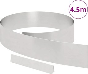 vidaXL Περίγραμμα γκαζόν 450 x 15 εκ Ανοξείδωτο ατσάλι Ασημί