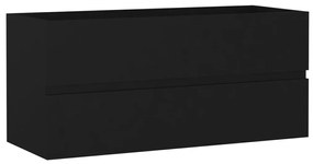 Ντουλάπι Νιπτήρα Μαύρο 100x38,5x45 εκ. από Επεξ. Ξύλο - Μαύρο