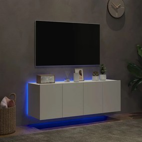 vidaXL Έπιπλα Τοίχου Τηλεόρασης με LED 2 Τεμ. Λευκά 60x35x41 εκ.